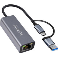 EWENT ADAPTADOR ETHERNET 1GIGABIT | USB-C Y USB-A-5IA EWENT ADAPTADOR ETHERNET 1GIGABIT | USB-C Y USB-A