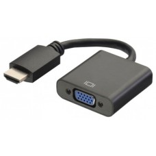 Ewent EW9864 adaptador de cable de vídeo 0,2 m HDMI VGA, 3.5mm Negro