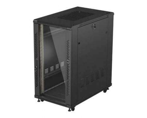 ARMARIO LANBERG RACK 19" 22U 600X1000 FLAT PACK PUERTA CRISTAL NEGRO