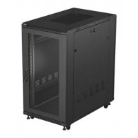 ARMARIO LANBERG RACK 19" 22U 600X1000 FLAT PACK PUERTA PERFORADA NEGRO