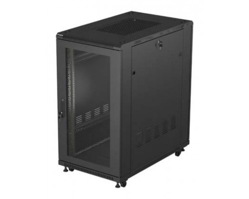 ARMARIO LANBERG RACK 19" 22U 600X1000 FLAT PACK PUERTA PERFORADA NEGRO
