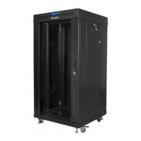ARMARIO RACK LANBERG 22U 600X600 FLAT PACK PUERTA CRISTAL CON LCD NEGRO