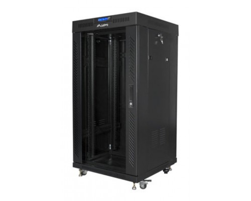 ARMARIO RACK LANBERG 22U 600X600 FLAT PACK PUERTA CRISTAL CON LCD NEGRO