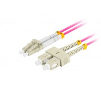 CABLE DE FIBRA OPTICA LANBERG 1M MULTI LC/UPC-SC/UPC DUPLEX LSZH OM4 50/125 3.0-1DI CABLE DE FIBRA OPTICA LANBERG 1M MULTI LC/UPC-SC/UPC DUPLEX LSZH OM4 50/125 3.0