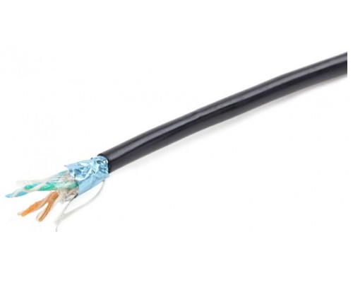 CABLE RED EXTERIOR GEMBIRD CAT 5E FTP COBRE SOLIDO AWG24 CON GEL NEGRO 305M