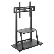 AISENS - SOPORTE DE SUELO ECO CON RUEDA, BANDEJA PARA DVD PARA MONITOR/TV 150KG DE 37-100, NEGRO