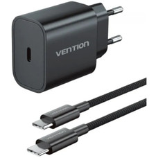 CARGADOR PARED 20W USB-C + CABLE USB-C A LIGHTNING NEGRO VENTION (Espera 4 dias)-SX1 CARGADOR PARED 20W USB-C + CABLE USB-C A LIGHTNING NEGRO VENTION (Espera 4 dias)
