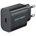 CARGADOR PARED 20W USB-C + CABLE USB-C A LIGHTNING NEGRO VENTION (Espera 4 dias)