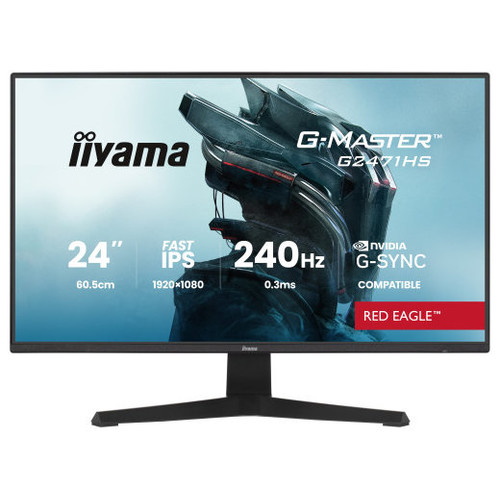 MONITOR IIYAMA 24 PULGADAS RESOLUCI&Oacute;N FULL HD (1920X1080), PANEL IPS, 0,8 MS (MPRT), 165 HZ, BRILLO 250, CONTRASTE 1100:1, HDMI, DISPLAYPORT, USB HUB, ALTAVOCES 2 &times; 2W, FLICKER-FREE, LOW BLUE LIGHT, FREE SYNC, BLACK TUNER.