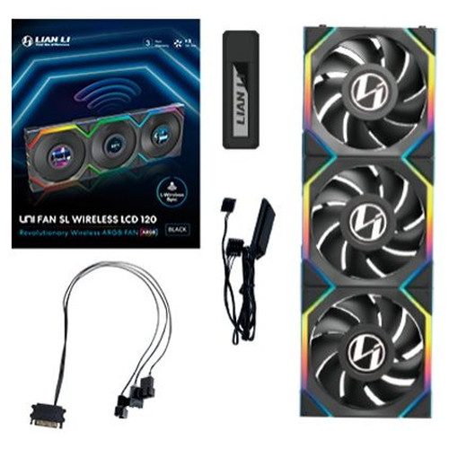 VENTILADOR 120X120 LIAN LI UNIFAN SL WIRELESS LCD BLACK-GK22 VENTILADOR 120X120 LIAN LI UNIFAN SL WIRELESS LCD BLACK