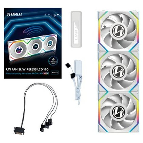 VENTILADOR 120X120 LIAN LI UNIFAN SL WIRELESS LCD WHITE-GK27 VENTILADOR 120X120 LIAN LI UNIFAN SL WIRELESS LCD WHITE