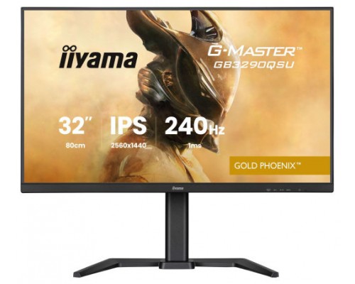 MONITOR IIYAMA, 32 PULGADAS, G-MASTER GB3271QSU-B1 FAST IPS QHD 165HZ 1MS FREESYNC USB-A ALTAVOCES ALTURA AJUSTABLE