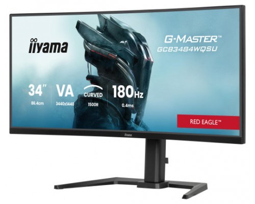 MONITOR IIYAMA G-MASTER GCB3484WQSU-B1, 34", CURVATURA 1500R, 180HZ, 500CD