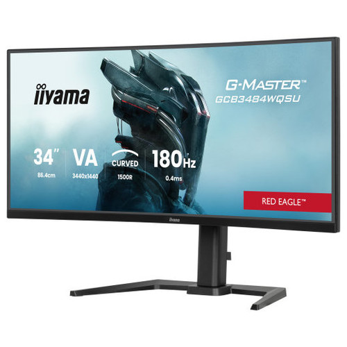 MONITOR IIYAMA G-MASTER GCB3484WQSU-B1, 34", CURVATURA 1500R, 180HZ, 500CD-MR41 MONITOR IIYAMA G-MASTER GCB3484WQSU-B1, 34", CURVATURA 1500R, 180HZ, 500CD
