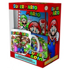 SET DE REGALO TAZA, CUADERNO, LLAVERO Y POSAVASOS SUPER MARIO PYRAMID REDSTRING GP85388