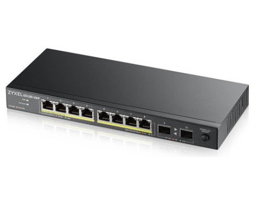 Zyxel GS1100-10HP v2 No administrado Gigabit Ethernet (10/100/1000) Energía sobre Ethernet (PoE) Negro