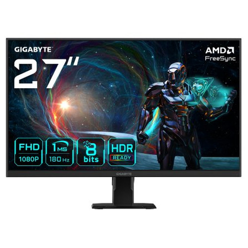 GIGABYTE GS27FA Monitor para juegos de 27” FHD - 1920 x 1080 (FHD), 180Hz, 1ms, 300 cd/m², FreeSync, HDR Ready, HDMI 2.0-MR19 GIGABYTE GS27FA Monitor para juegos de 27” FHD - 1920 x 1080 (FHD), 180Hz, 1ms, 300 cd/m², FreeSync, HDR Ready, HDMI 2.0