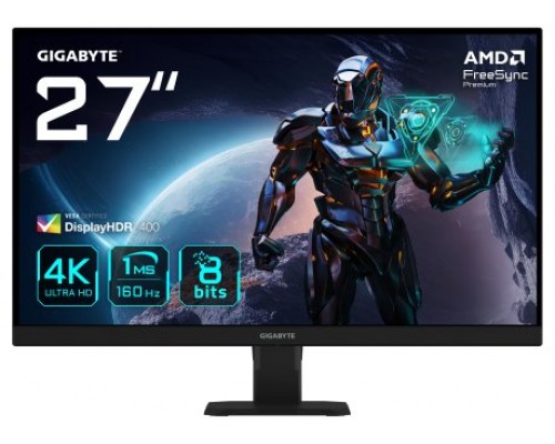 GIGABYTE GS27U 27” Monitor de juegos UHD - 3840 x 2160 (UHD), 160Hz, 1ms, 350 cd/m², Display HDR400, HDMI 2.1, DisplayPort 1.4