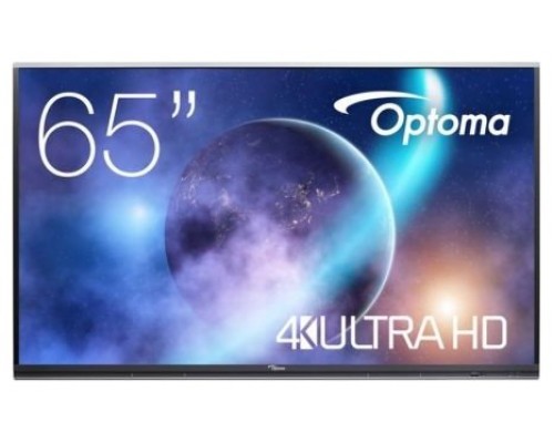 Optoma 5652RK+ Panel plano interactivo 165,1 cm (65") LED Wifi 400 cd / m² 4K Ultra HD Negro Pantalla táctil Android 11