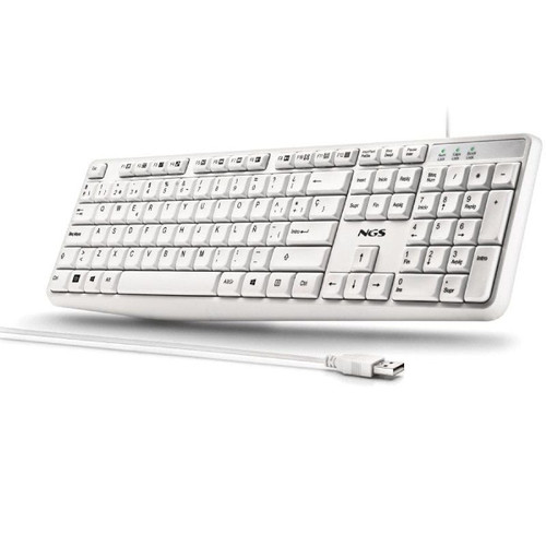 NGS HERITAGE teclado Universal USB QWERTY Espa&ntilde;ol Blanco