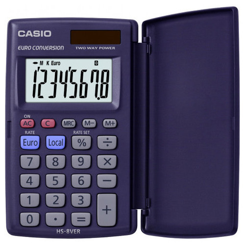 CALCULADORA DE BOLSILLO DE 8 D&Iacute;GITOS CASIO HS-8VERA (Espera 4 dias)