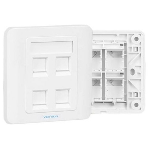 PLACA DE PARED TIPO 86 4 PUERTOs RJ45 BLANCO VENTION (Espera 4 dias)-SX0 PLACA DE PARED TIPO 86 4 PUERTOs RJ45 BLANCO VENTION (Espera 4 dias)