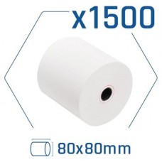 Pack 1500 rollos papel térmico sin BPA 80x80mm