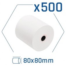 Pack 500 rollos papel térmico sin BPA 80x80mm