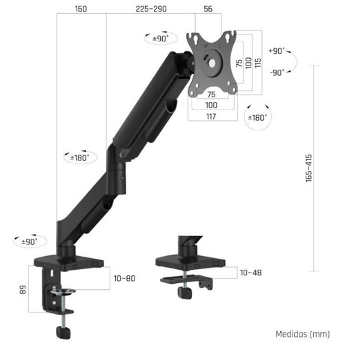 iggual SPMP01-A Soporte pinza 1 monitor 17-34" pro