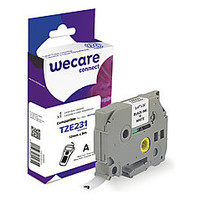 ARMOR WECARE Etiqueta Blanca Texto negro para BROTHER TZE231  12MM*8M (pedir 4 unidades)