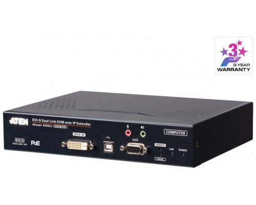 Aten Transmisor KVM por IP DVI-D dual link 2K con SFP dual y PoE