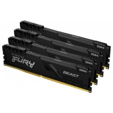MEMORIA KINGSTON FURY BEAST BLACK DDR4 64GB (KIT 4) 3600MHZ  CL18     - KF436C18BBK4/64