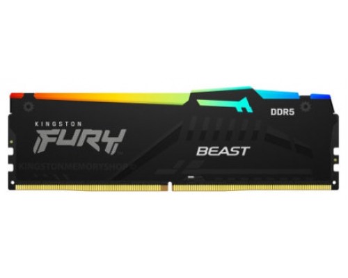 MEMORIA KINGSTON FURY BEAST RGB DDR5 8GB 4800MT/S  CL38  KF5