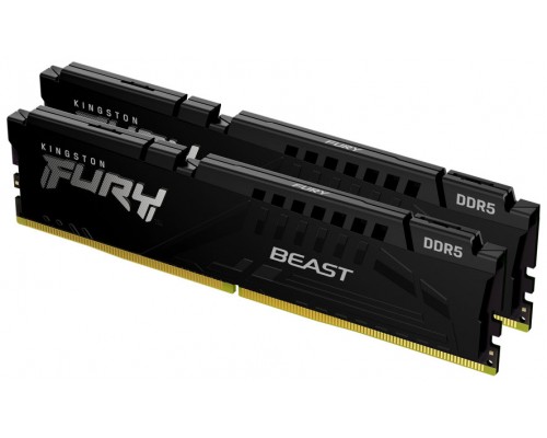 MEMORIA KINGSTON FURY BEAST BLACK DDR5 32GB KIT2 5600MHZ  CL40 KF556C40BBK2-32