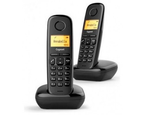 Gigaset A170 Duo Teléfono DECT/analógico Negro Identificador de llamadas