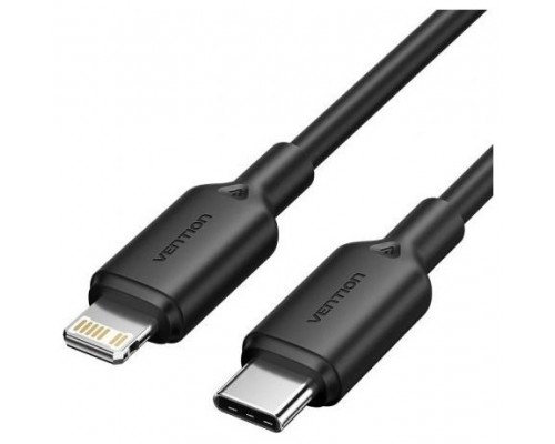 CABLE 2.0 USB-C A LIGHTNING 1 M NEGRO VENTION (Espera 4 dias)