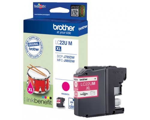 Cartucho tinta brother lc22umbp magenta hasta