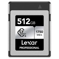 LEXAR 512GB PROFESSIONAL CFEXPRESS TYPE B CARD SILVER, UP TO 1750MB/S READ 1300MB/S WRITE