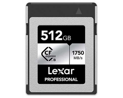 LEXAR 512GB PROFESSIONAL CFEXPRESS TYPE B CARD SILVER, UP TO 1750MB/S READ 1300MB/S WRITE