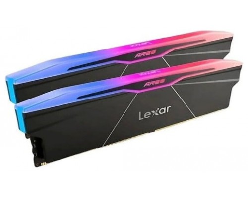 LEXAR MEMORIA ARES 2.0 16 GB DDR5 6000 CL28 1.35V MEMORY WITH HEATSINK AND RGB LIGHTING,DUAL PACK, BLACK COLOR