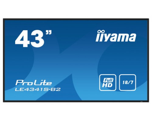 iiyama PROLITE LE4341S-B2 Pantalla plana para señalización digital 108 cm (42.5") LCD 350 cd / m² Full HD Negro 18/7