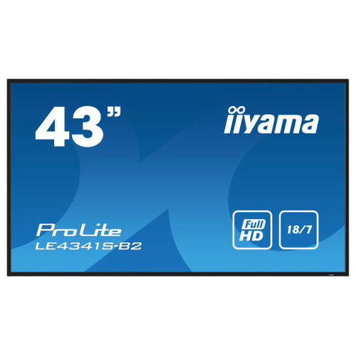 MONITOR IIYAMA 43" 1920X1080, IPS PANEL, 1% HAZE, LANDSCAPE MODE, SPEAKERS 2X 10W , VGA, 3X HDMI, 350CD/M², MEDIA PLAY USB PORT, CONTROL LAN / RS232C, VESA 400X400 (LE4341S-B2)-MR56 MONITOR IIYAMA 43" 1920X1080, IPS PANEL, 1% HAZE, LANDSCAPE MODE, SPEAKERS 2X 10W , VGA, 3X HDMI, 350CD/M², MEDIA PLAY USB PORT, CONTROL LAN / RS232C, VESA 400X400 (LE4341S-B2)