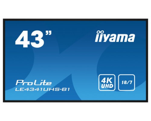 iiyama LE4341UHS-B1 pantalla de señalización Pantalla plana para señalización digital 108 cm (42.5") LCD 350 cd / m² 4K Ultra HD Negro 18/7
