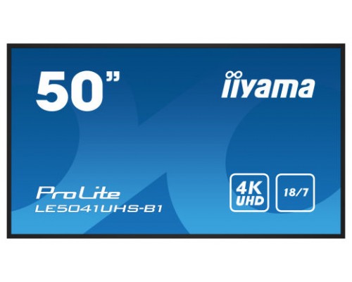 iiyama LE5041UHS-B1 pantalla de señalización Pantalla plana para señalización digital 125,7 cm (49.5") LCD 350 cd / m² 4K Ultra HD Negro 18/7