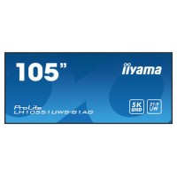 MONITOR PROFESIONAL IIYAMA 105" (LH10551UWS-B1AG) / TIEMPO OPERACION 24/7 / USO HORIZONTAL Y VERTICAL / IPS / 5120X2160 5K UW / 8MS / 500CD / 21:9 / RS-232C / RJ45 / HDMI X 1 / DP X 1 / USB-C X 2/ USB X6 / SLOT OPS / VESA 1500X600