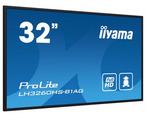 iiyama PROLITE Pizarra de caballete digital 80 cm (31.5") LED Wifi 500 cd / m² Full HD Negro Procesador incorporado Android 11 24/7