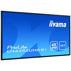 iiyama LH4352UHS-B1 pantalla de señalización Pantalla plana para señalización digital 108 cm (42.5") IPS 4K Ultra HD Negro Procesador incorporado Android 8.0