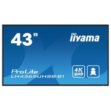 iiyama LH4365UHSB-B1 pantalla de señalización Diseño de quiosco 108 cm (42.5") LED Wifi 800 cd / m² 4K Ultra HD Negro Procesador incorporado Android 11 24/7