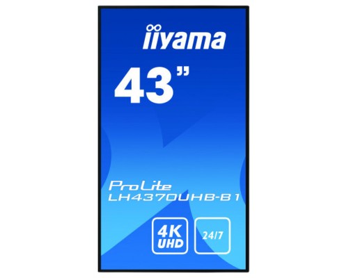 iiyama LH4370UHB-B1 pantalla de señalización Pantalla plana para señalización digital 108 cm (42.5") VA 4K Ultra HD Negro Procesador incorporado Android 9.0