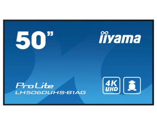 iiyama LH5060UHS-B1AG pantalla de señalización Pizarra de caballete digital 125,7 cm (49.5") LED Wifi 500 cd / m² 4K Ultra HD Negro Procesador incorporado Android 11 24/7